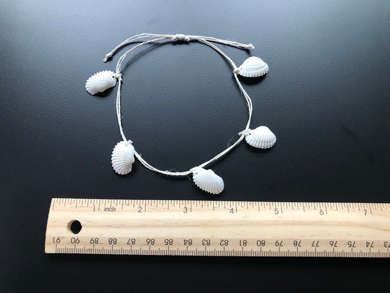 Earth-Friendly Seashell Ankle Bracelet Surfer Bracelet Natural Seashell Anklets Clam Shell Anklets Biodegradable Anklet, Beachy Jewelry