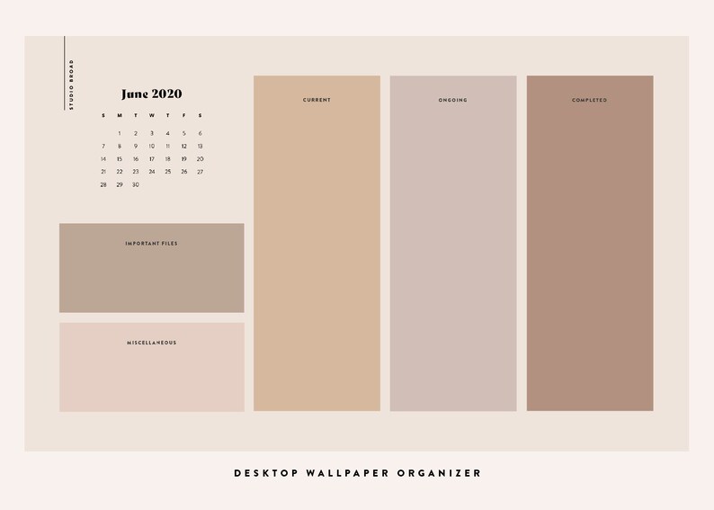 June 2020 Desktop Wallpaper Organizer Minimalist Computer