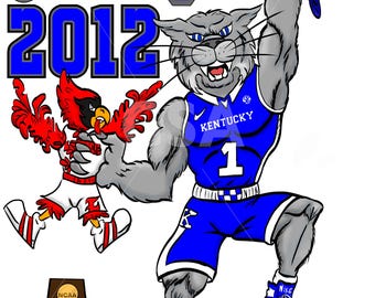 Kentucky Wildcats 2012 National Championship Original White background Print 11 x 17
