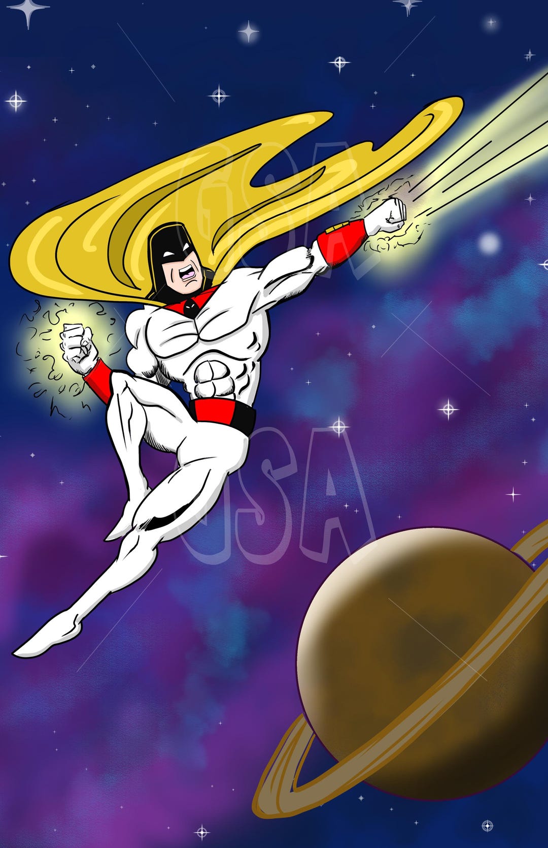 Retro Cartoon Space Ghost Original 11 X 17 Print - Etsy