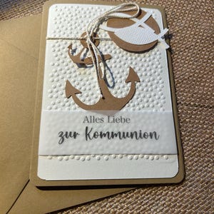 Karte zur Erstkommunion, Motiv Anker, Format B6
