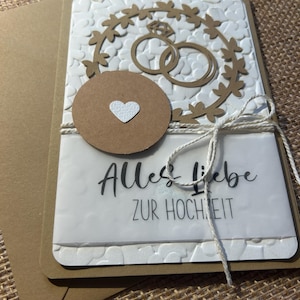 Carte de mariage, motif anneaux, format B6
