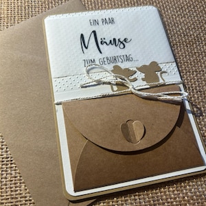 Carte pour cadeaux en espèces, motif souris, format B6