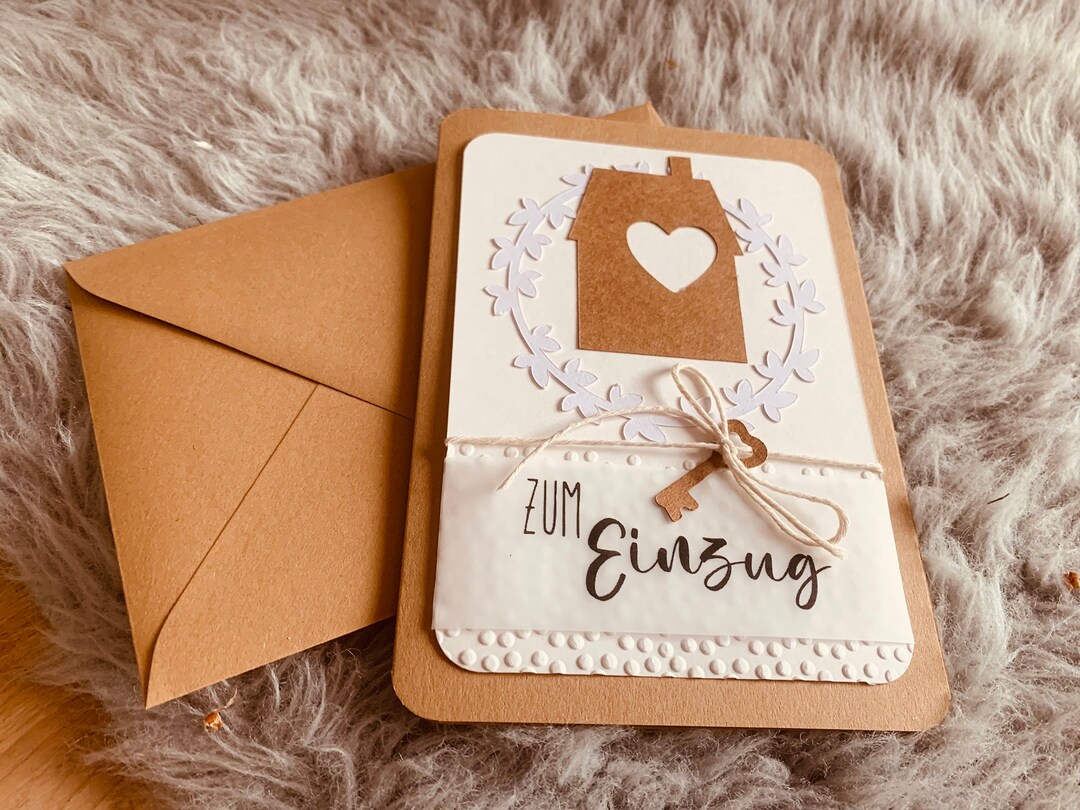 Karte zum Einzug, Motiv Haus und Schlüssel, Format B6 - Etsy.de