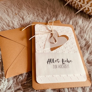 Wedding card, heart motif, B6 format