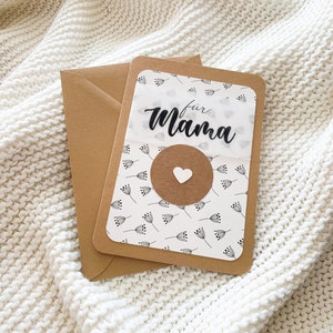 Carte fête des mères, "pour maman", pissenlit, format portrait B6
