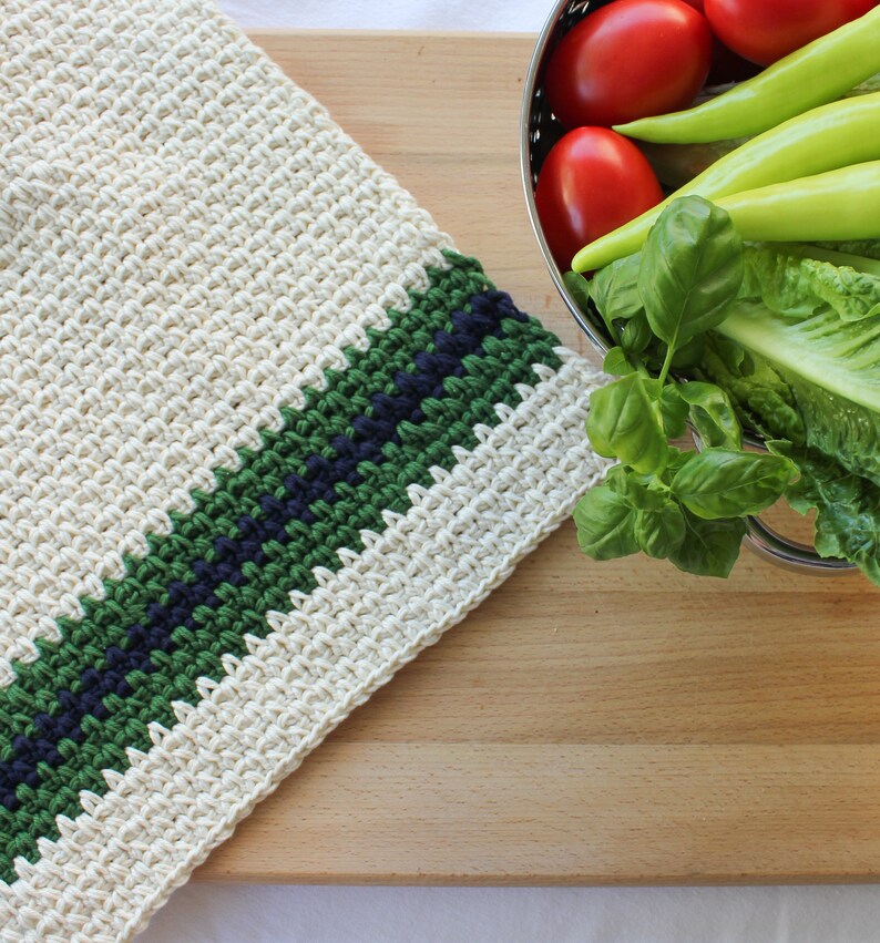 Crochet Kitchen Towel Pattern Easy Crochet Kitchen Towel Etsy