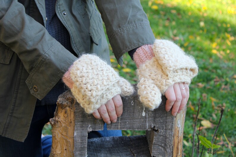 Crochet Pattern Bundle Cozy Bean Hat and Convertible Mittens Patterns Matching Crochet Beanie and Mittens Patterns image 4