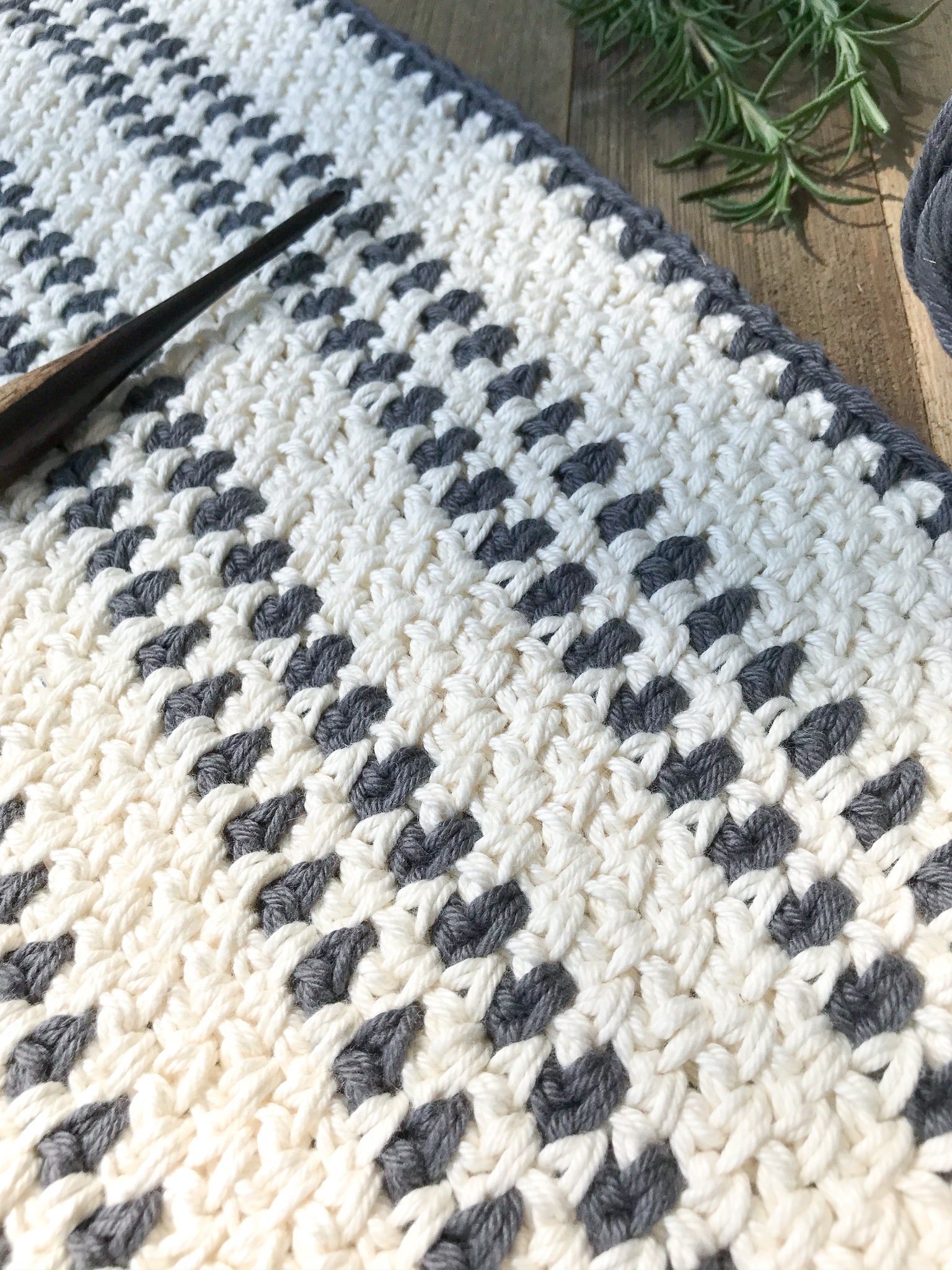 Crochet Pattern | Modern Farmhouse Dish Towel | Crochet Kitchen Towel ...