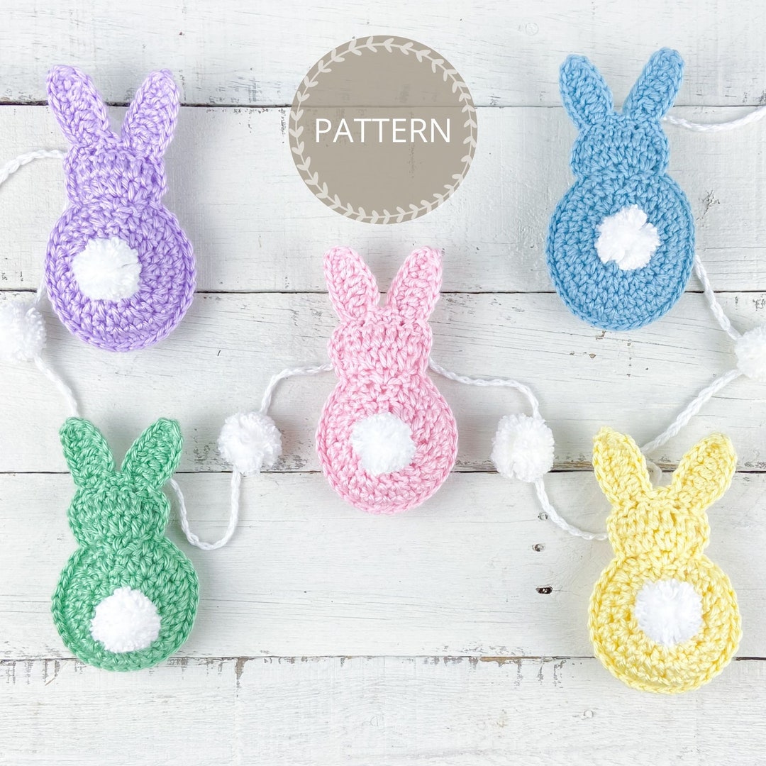 Crochet Pattern Crochet Easter Bunny Toy Easy Crochet Bunny Garland