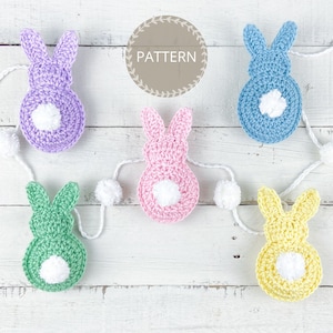 Crochet Pattern Crochet Easter Bunny Toy Easy Crochet Bunny Garland image 1