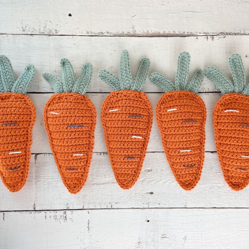 Crochet Pattern Crochet Carrot Easter Garland Crochet Easter Bunting Crochet Easter Decor image 7