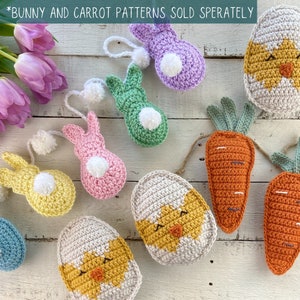 Easter Chick Crochet Pattern, Crochet Garland Pattern, Easter Eggs Decor, Easter Wreath Accessories, Crochet Chick, Easter Basket Gift image 8