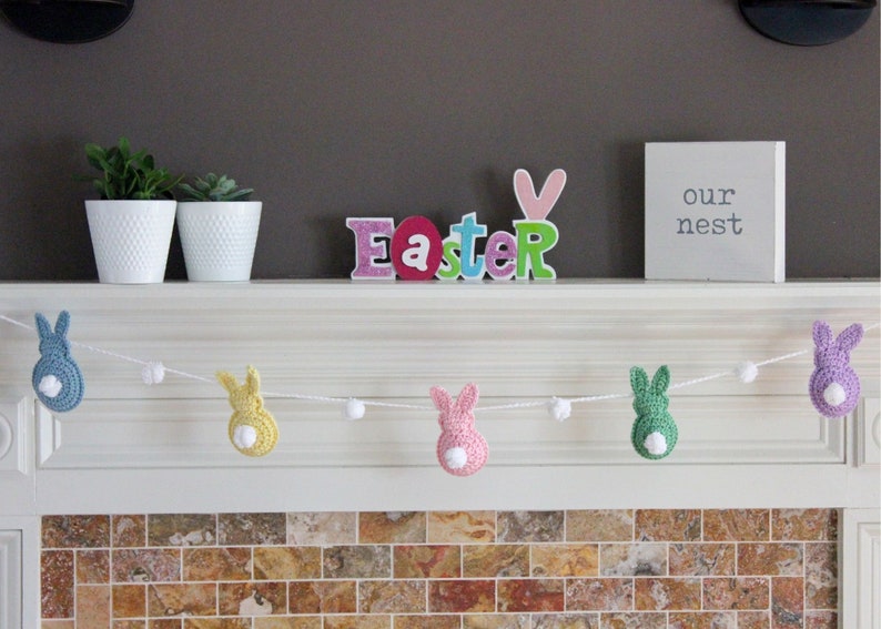 Crochet Pattern Crochet Easter Bunny Toy Easy Crochet Bunny Garland image 2