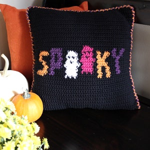 Crochet Pattern Spooky Halloween Crochet Pillow Halloween Cushion Decor image 4