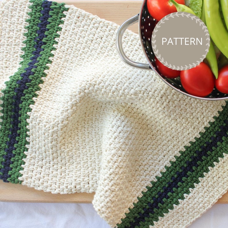 Crochet Kitchen Towel Pattern Easy Crochet Kitchen Towel Etsy
