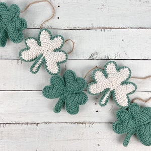 Shamrock Garland Crochet Pattern St. Patrick's Day Crochet Shamrocks image 2