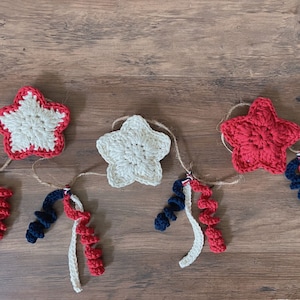 Crochet Pattern Stars and Stripes Patriotic Crochet Garland Pattern Fourth of July Crochet Garland Pattern image 10