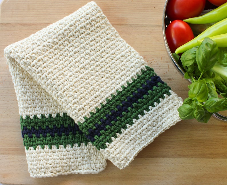 Crochet Kitchen Towel Pattern Easy Crochet Kitchen Towel Etsy