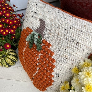 Pumpkin Crochet Pillow Pattern, Crochet Pumpkin, Fall decor, Crochet Pillow cover, Thanksgiving decorations, Autumn Cushion, Pumpkin Decor image 7