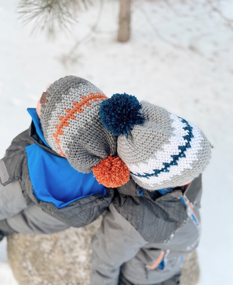 Crochet Pattern The Buddy Beanie Crochet Hat for Boys Kids Crochet Hat Pom Pom Hat image 7