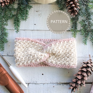 Crochet Pattern | Cozy Bean Twisted Ear Warmer | Crochet Headband