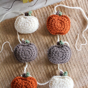 Crochet Pumpkin Pattern, Crochet Pumpkin Garland, Rustic Crochet Pumpkin, Fall Crochet Pattern, Crochet Pumpkin Decor, Thanksgiving Decor image 8