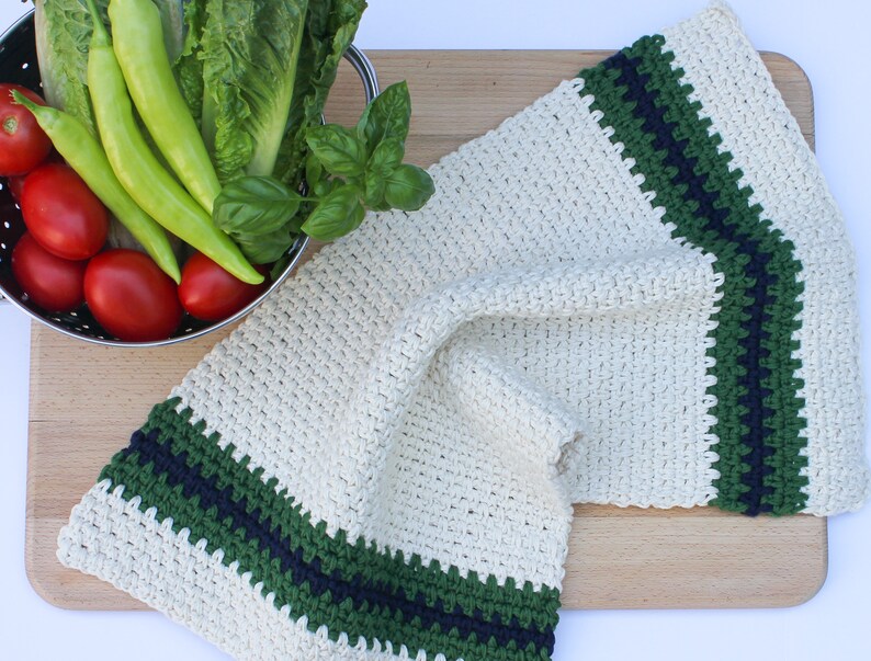 Crochet Kitchen Towel Pattern Easy Crochet Kitchen Towel Etsy