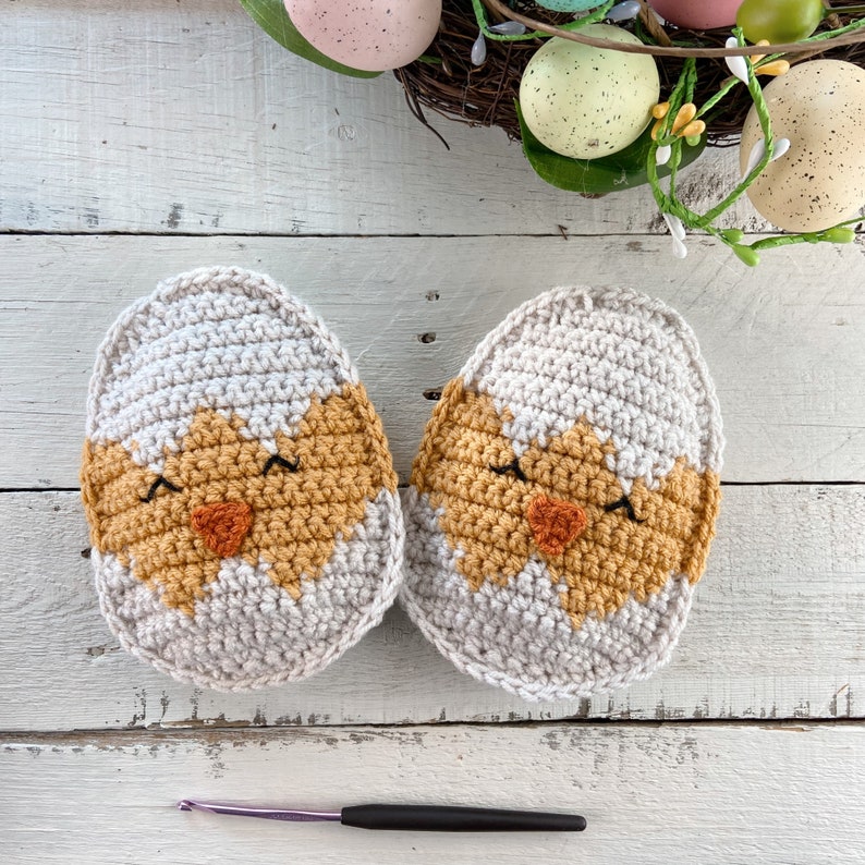 Easter Chick Crochet Pattern, Crochet Garland Pattern, Easter Eggs Decor, Easter Wreath Accessories, Crochet Chick, Easter Basket Gift image 3