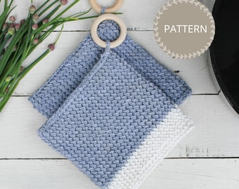 Crochet Pattern | Black Bean Dyed Pot Holders | Crocheted Hot Pad Pattern