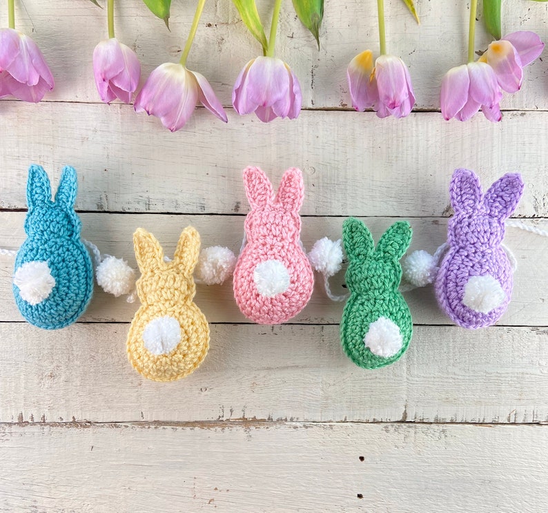 Pattern Bundle, Easter Garland Crochet Pattern, Crochet Bunting Pattern, Easter Eggs Decor, Easter Bunny, Easter Basket Gift zdjęcie 5