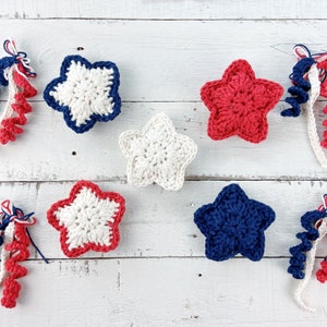 Crochet Pattern Stars and Stripes Patriotic Crochet Garland Pattern Fourth of July Crochet Garland Pattern image 9