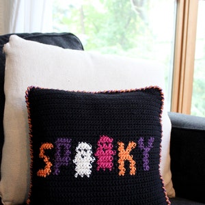 Crochet Pattern Spooky Halloween Crochet Pillow Halloween Cushion Decor image 2