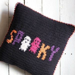 Crochet Pattern Spooky Halloween Crochet Pillow Halloween Cushion Decor image 3