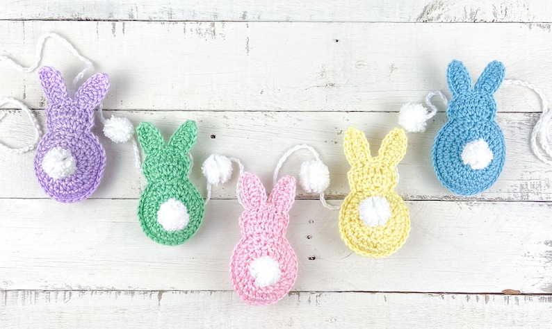 Crochet Pattern Crochet Easter Bunny Toy Easy Crochet Bunny Garland image 4