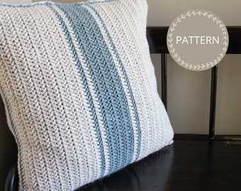 Crochet Pattern | Easy Grain Sack Crochet Pillow | Easy Farmhouse Throw Pillow Crochet Pattern