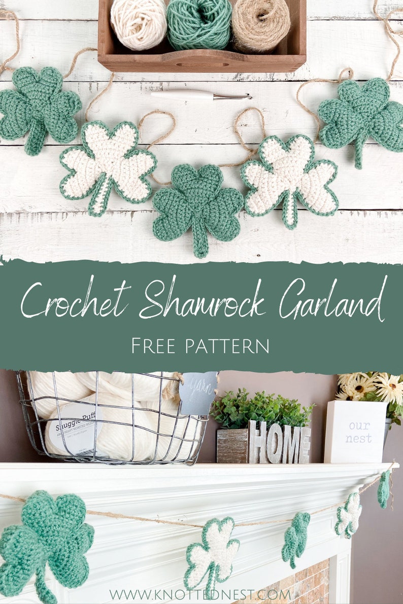 Shamrock Garland Crochet Pattern St. Patrick's Day Crochet Shamrocks image 10