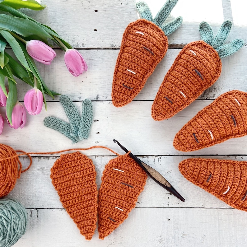 Crochet Pattern Crochet Carrot Easter Garland Crochet Easter Bunting Crochet Easter Decor image 5