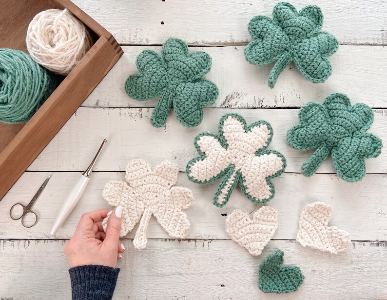 Shamrock Garland Crochet Pattern St. Patrick's Day Crochet Shamrocks image 4