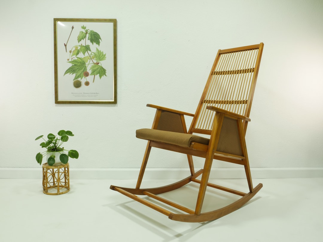 Vintage Rocking Chair, 60s, German Furniture Workshops Hellerau - Etsy