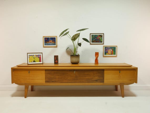 Vintage Sideboard / Lowboard aus den 60er Jahren – Esche Furnier, Mid Century, Germany