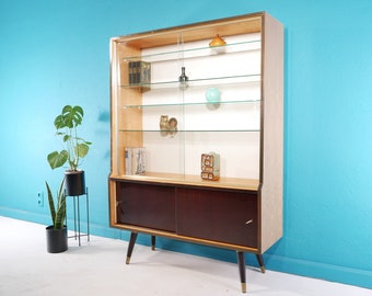 Original highboard with large display cabinet from the 60s