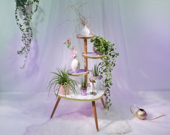 Flower table / flower bench Purple Stone – 60s design