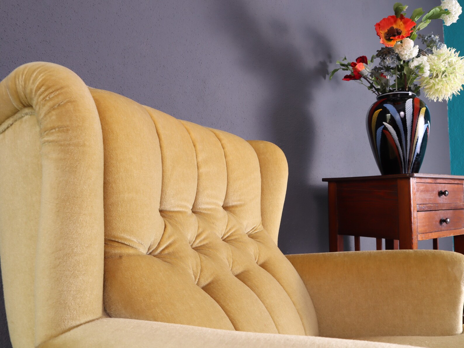 VintageSessel in Pastellfarben GelbGrün Etsy