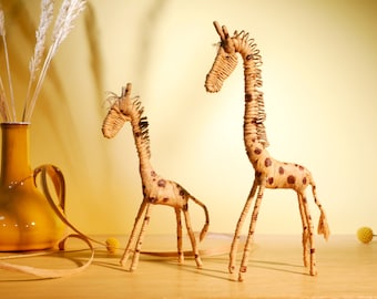 Set decorative giraffe figure, handmade, vintage design