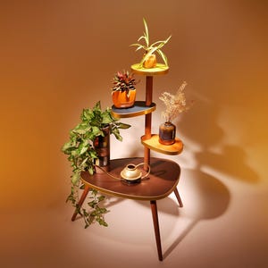 Flower stand / flower table Earth & Brown – Design 60s