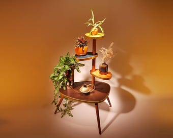 Blumenständer / Blumentisch Earth & Brown – Design 60er Jahre