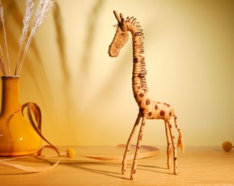 Decorative giraffe figure, handmade, vintage design