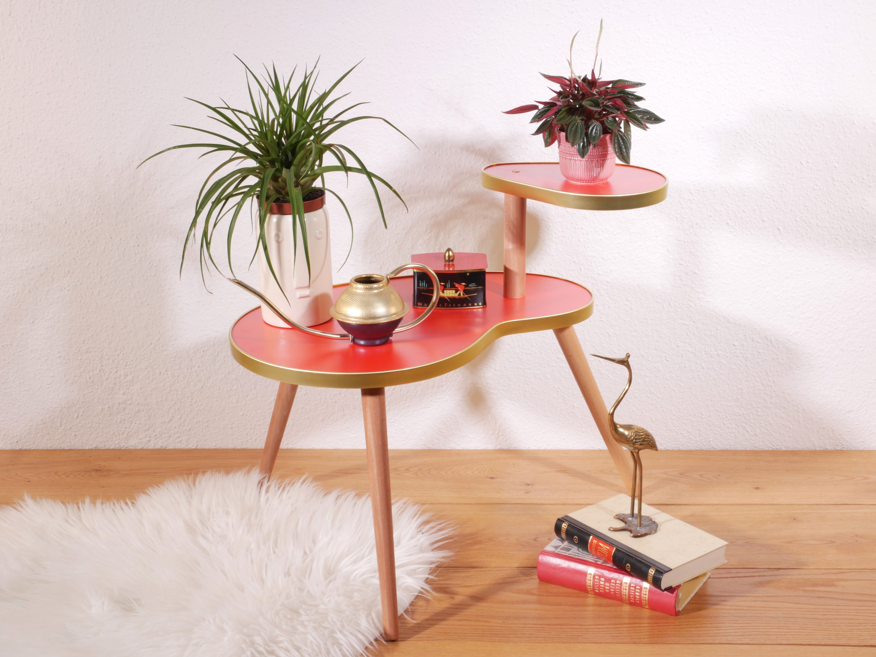 Vintage Blumenbank in verschiedenen Farben – Design 60er Jahre