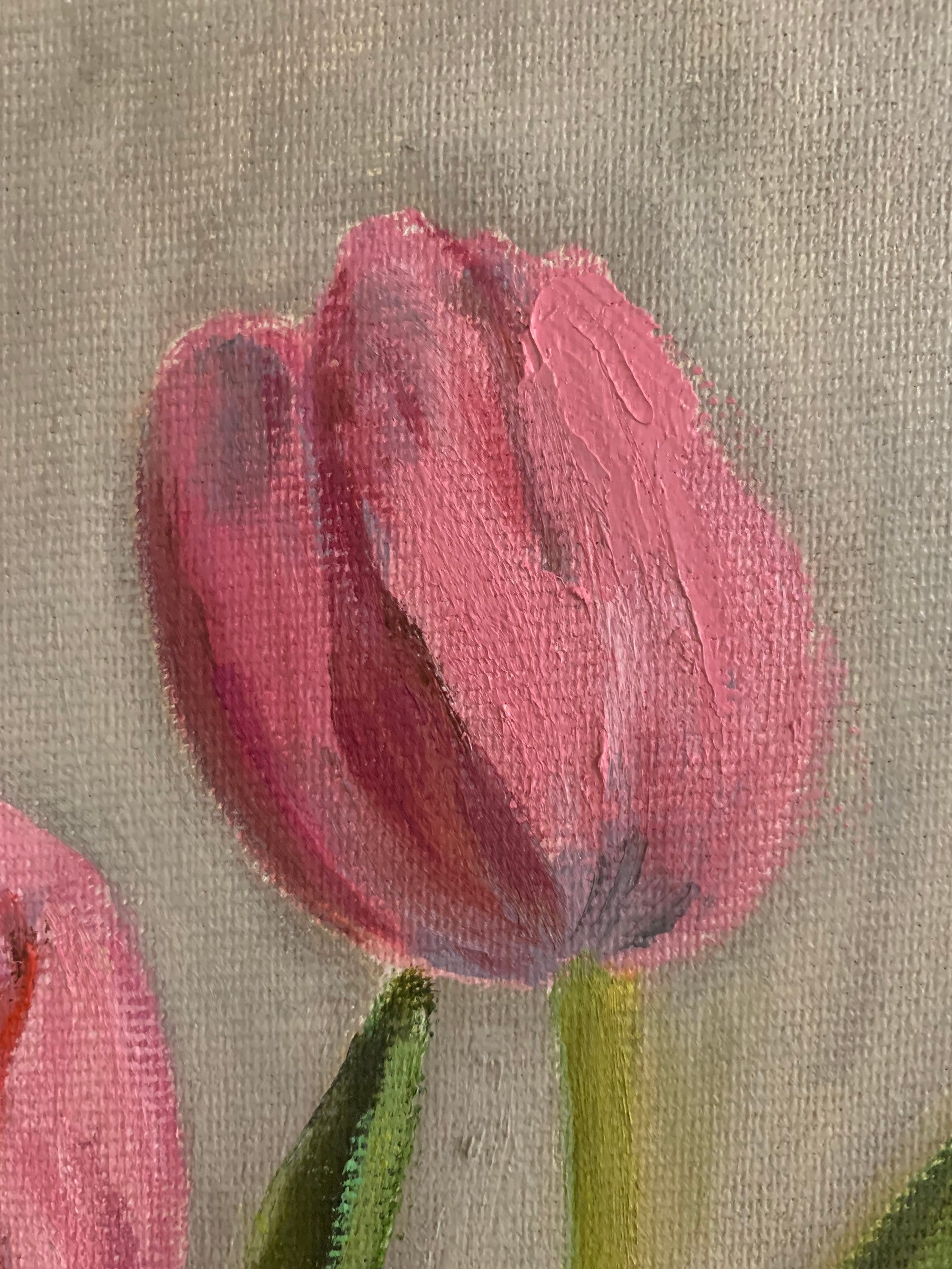 Original Tulip Oil Painting on Canvas, Floral Still Life (16x20) - Etsy